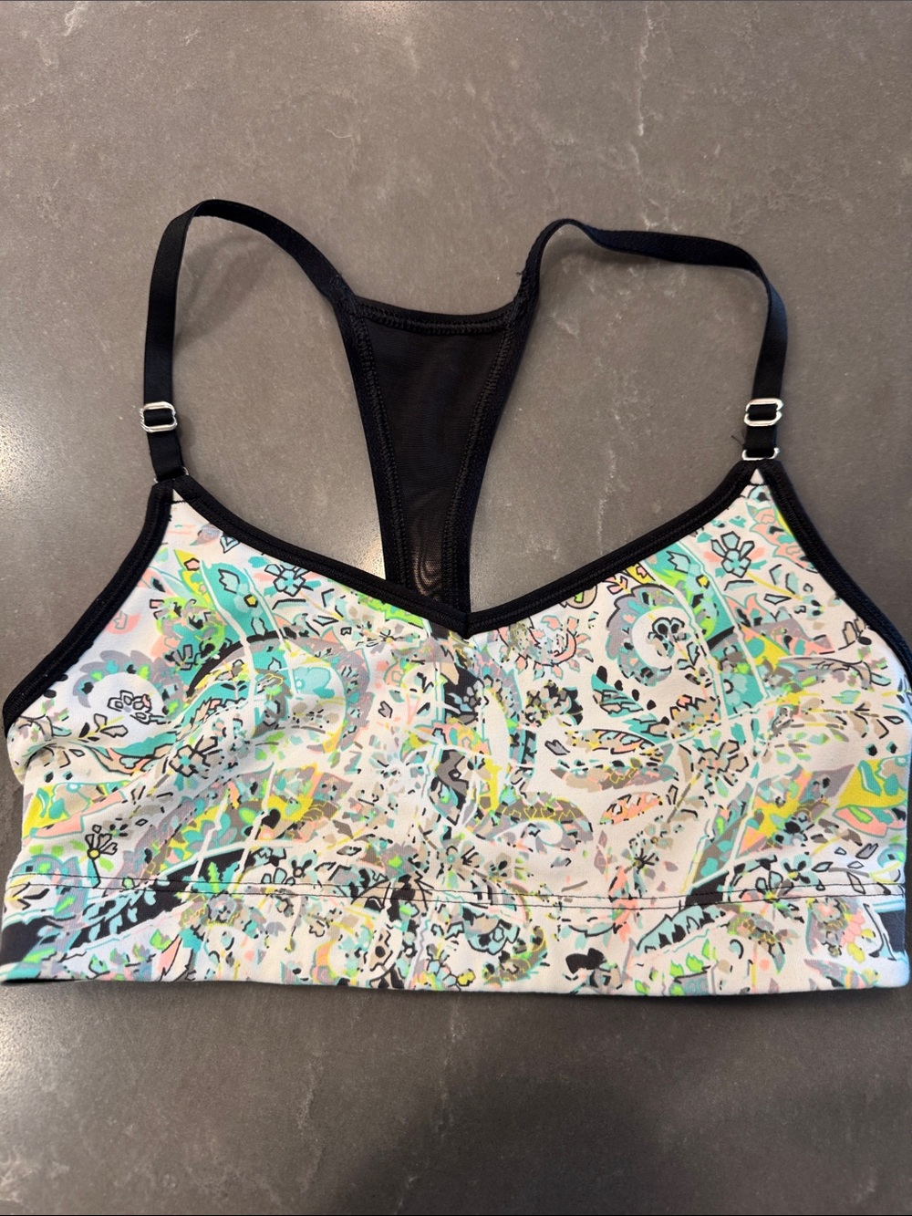 Victoria’s Secret Black-Trim Multicolor Printed Racerback Bralette